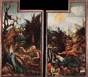 Grunewald, Matthias Visit of St Antony to St Paul and Temptation of St Antony oil painting